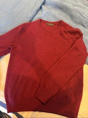 L.L. Bean Men's Red V-Neck Sweater